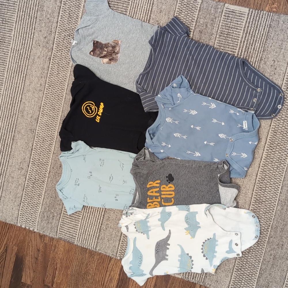 7 onesies 3-6 months